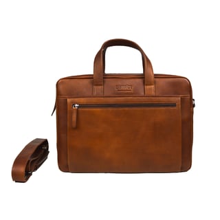 DSTRCT Laptop Leather Bag 17'' - Cognac