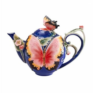 Theepot Butterfly Multicolor Aardewerk 24x18cm