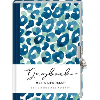 Diary Journal A6 lined padlock - Leopard green blue spots