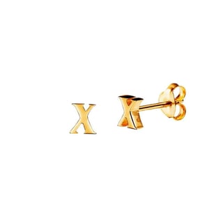Gold Plated Stud Earring Letter g - Gold Plated Sterling Silver / x