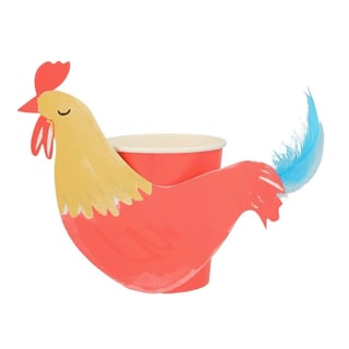 Meri Meri on the Farm Rooster Party Cups (8 St)