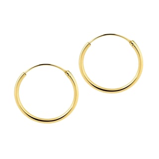 Silver Hoop Earrings 20 MM 1,5MM - Sterling Silver / Gold Plated / 20MM