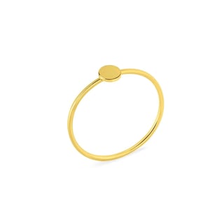 Silver Ring Big Circle - Size 6 / Gold Plated Silver