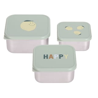 LÄSSIG Snackbox Stainless Steel, Set of 3 