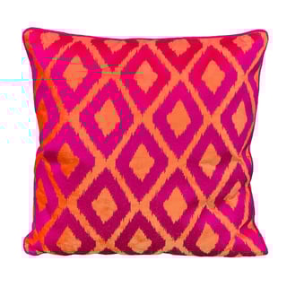 Sierkussen Triangel Oranje Fuchsia 50x50cm Bies