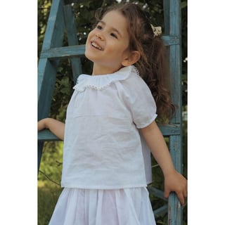 Konges Sløjd Aggi Short Sleeve White - Maat: 9-10Y