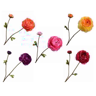 Kunstbloem Rankonkel 2 Bloemen Tak 65cm in 5 Kleuren