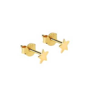 Silver Star Stud Earrings - Sterling Silver / Gold Plated