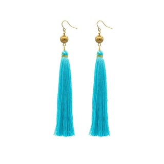 Yellow Brush Earrings - Turquoise
