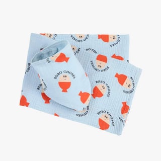 Bobo Choses Morning Egg All Over Muslin & Bib Set