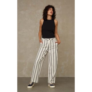 Pants Leila Cropped - Color: Ecru Stripe - Size: 28/32