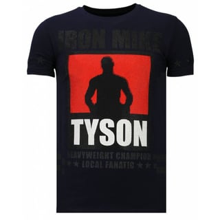 Iron Mike Tyson - Rhinestone T-Shirt - Navy