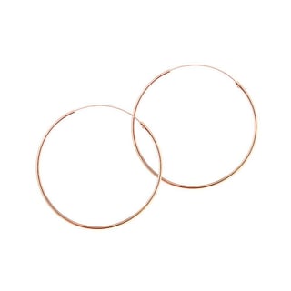 Gold Plated Hoop Earrings 25 MM 1,2 MM - Sterling Silver / Rose Gold Plated / 25MM