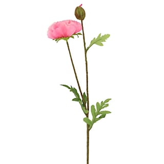 Kunstbloem Papaver Roze Zijde Tak 64cm