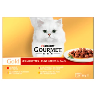 Gourmet Gold Fijne Hapjes Kattenvoer Vis/vlees