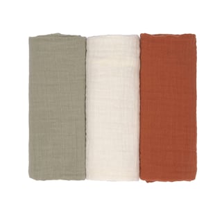 LÄSSIG Swaddle & Burp Blanket Set L, Set of 3 