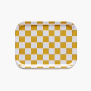 Blu Kat Dienblad Mustard Checker Rechthoekig 27x20cm