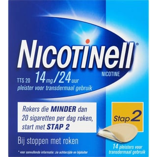 Nicotinell Pleisters TTS 20 - 14 Mg - Stoppen Met Roken - 14 Stuks