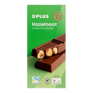PLUS Tablet Melk Hazelnoot Fairtrade