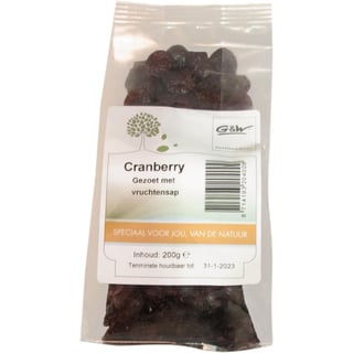 G&W Cranberry Gezoet Met Vruchtensap 200gr