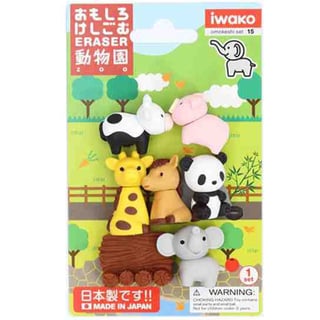 Iwako Puzzle Eraser Zoo Set 3+