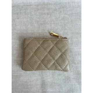 Leather Purse with Zipper Donna - Dark taupe