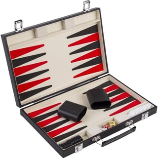 Spel Backgammon in Koffer Zwart