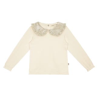 House of Jamie Collar Tee Cream & Shimmer Gold