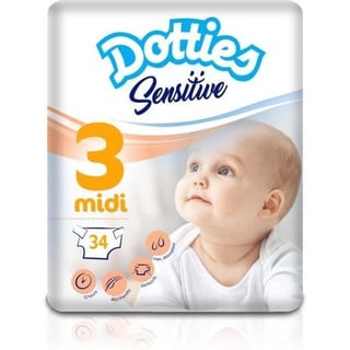 Dotties Sensitive Baby Luier Midi 3 34 St