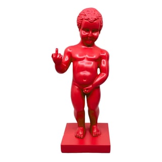 Beeldje Manneken Pis Fuck You Rood 30cm