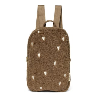 Noos Brown Teddy Hearts Mini Backpack