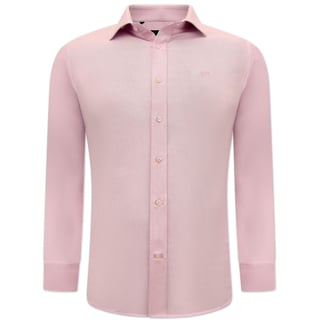 Nette Oxford Hemd Voor Mannen - Slim Fit Stretch - Roze