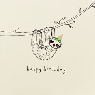 Dubbele Kaart Happy Birthday Sloth