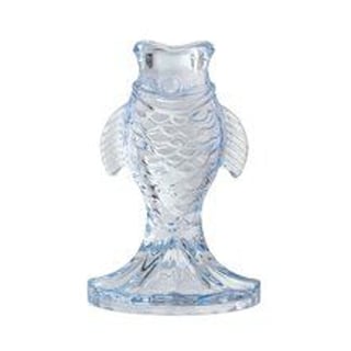 Glazen Kandelaar Vis Monsieur Assorti - Blauw