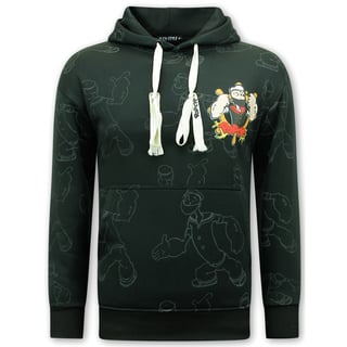 Heren Hoodie Met Capuchon - Popeye - Zwart