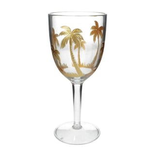 Wijnglas Acryl Palmboom Goud H20.5cm