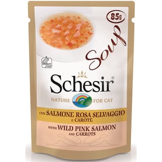 Schesir Cat Soup Wild Pink Salmon and Carrots