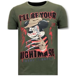 Exclusieve Heren T-Shirt - Freddy Krueger - Groen