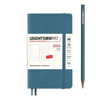 Leuchtturm 2024 diary softcover pocket week - Stone Blue