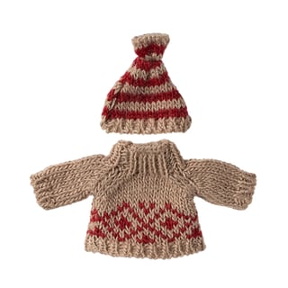 Maileg Knitted Sweater and Hat, Mum Mouse