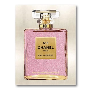 Glasschilderij Chanel No. 5 Roze 60x80cm