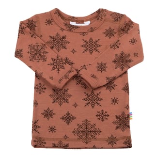 Wollen Longsleeve Roodbruin Sneeuwster (Joha Outlet)