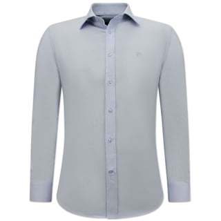 Zakelijke Nette Oxford Shirts Heren - Slim Fit Stretch - Licht Blauw