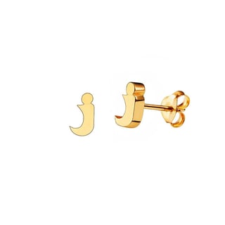 Gold Plated Stud Earring Letter b - Gold Plated Sterling Silver / j