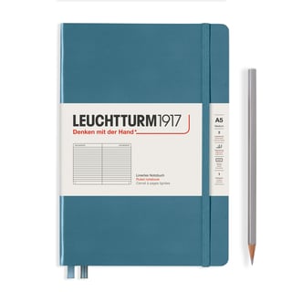 Leuchtturm medium lined notebook (A5) hardcover - 14.5 x 21cm / stone blue