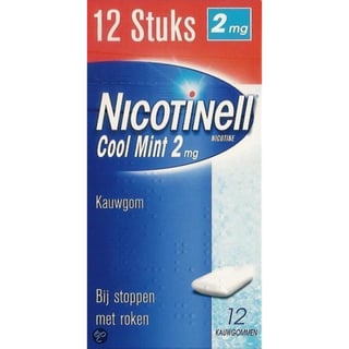 Nicotinell Cool Mint 2 Mg Kauwgom - Stoppen Met Roken - 12 Stuks