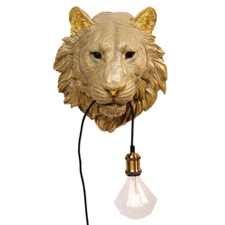 Wand Lamp Tijger Goud Resin 37x31x33cm