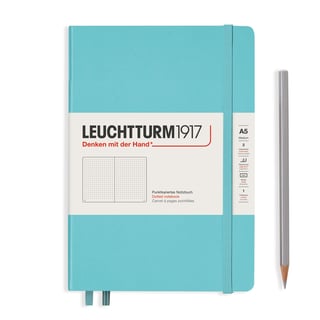 Leuchtturm medium dotted notebook (A5) hardcover - 14.5 x 21cm / aquamarine