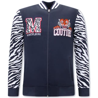 Heren Vest Met Print - Tiger Design - 3689 - Blauw