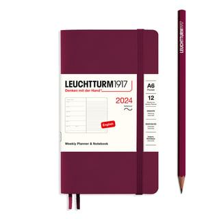 Leuchtturm 2024 diary softcover pocket week - Port Red